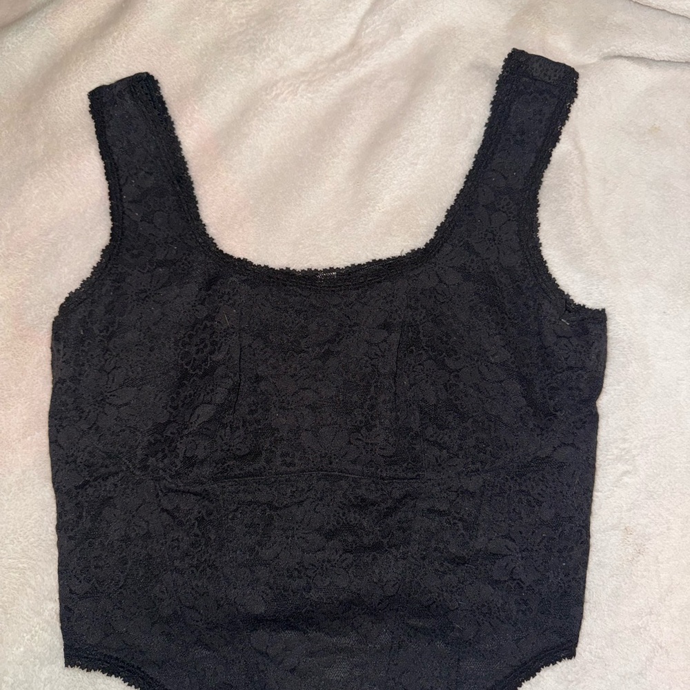 Victoria's Secret Black Lace Crop Top